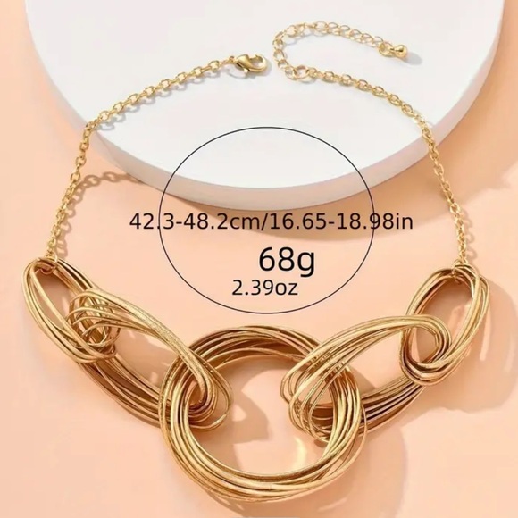 Golden Necklace 18k Gold Plated Alloy Necklace Chain - Jewelry - Picture 4 of 4